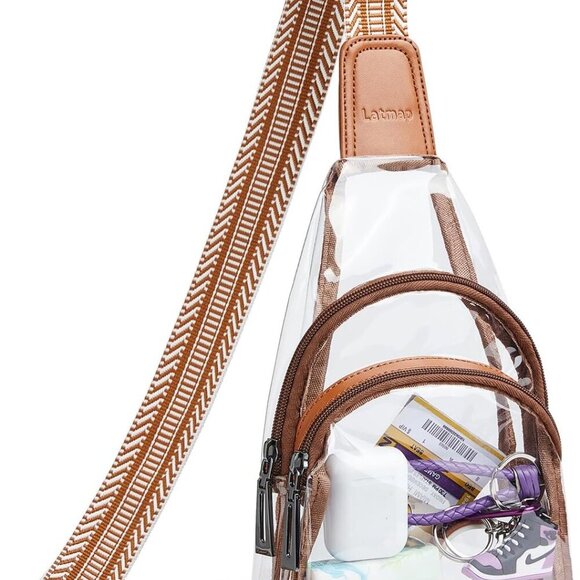 Clear bags Stadium Approved Crossbody Sling Bag Fanny Pack Backpack Purses for W - Picture 1 of 8